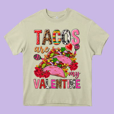 Tacos Are My Valentine Heavy Core Tee Designed By Nancycooperartshop