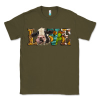 Army Green Western Love Holstein Cow Classic Tee - LillyAllenDesigns
