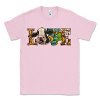 Bubblegum Pink Western Love Holstein Cow Classic Tee - LillyAllenDesigns