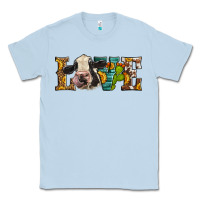 Dusty Blue Western Love Holstein Cow Classic Tee - LillyAllenDesigns