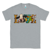 Heather Grey Western Love Holstein Cow Classic Tee - LillyAllenDesigns
