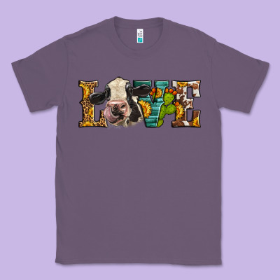 Western Love Holstein Cow Classic Tee Designed By Lillyallendesigns