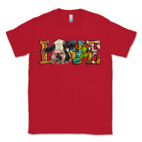 Red Western Love Holstein Cow Classic Tee - LillyAllenDesigns