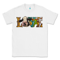 White Western Love Holstein Cow Classic Tee - LillyAllenDesigns