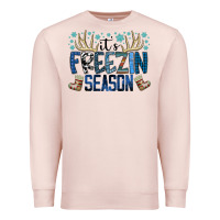 Pale Pink freezin season Premium Sweatshirt - SublimationCraftShop