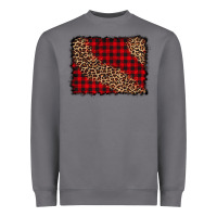 Storm leopard buffalo plaid background Heavyweight Sweatshirt - CowCowDesign