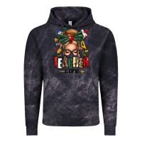 Cloud Black teacher life blonde caucassian messy bun Vintage Hoodie - texasbilliewilder