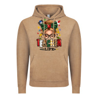 Teacher Life Blonde Caucassian Messy Bun Vintage Hoodie | Teevron