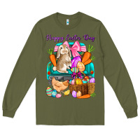 Army Green Happy Easter Day truck Long Sleeve Tee - HowdyJamesFarm