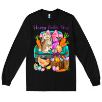Black Happy Easter Day truck Long Sleeve Tee - HowdyJamesFarm