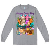 Heather Grey Happy Easter Day truck Long Sleeve Tee - HowdyJamesFarm