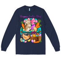 Navy Happy Easter Day truck Long Sleeve Tee - HowdyJamesFarm