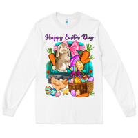 White Happy Easter Day truck Long Sleeve Tee - HowdyJamesFarm