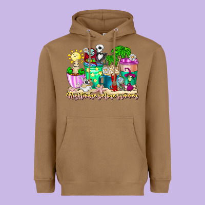 Nightmare Before Summer Coffee Cups Heavyweight Hoodie Designed By Cowhidedigitalart