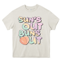 Cream sun's out buns out Heavy Core Tee - JahusDesignShop