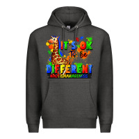Charcoal Heather it's ok to be different autism awareness Premium Hoodie - FaDigitalArtStudio
