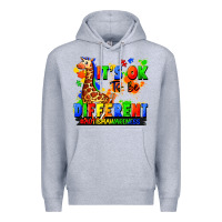 Heather Grey it's ok to be different autism awareness Premium Hoodie - FaDigitalArtStudio