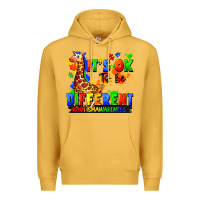 Mustard it's ok to be different autism awareness Premium Hoodie - FaDigitalArtStudio