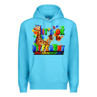 Ocean Blue it's ok to be different autism awareness Premium Hoodie - FaDigitalArtStudio