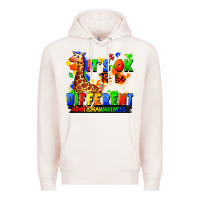Pale Pink it's ok to be different autism awareness Premium Hoodie - FaDigitalArtStudio