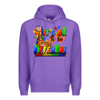 Purple it's ok to be different autism awareness Premium Hoodie - FaDigitalArtStudio