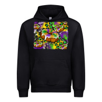 Black mardi gras cake glitterleopard and cowhide background Urban Hoodie - Artiststas