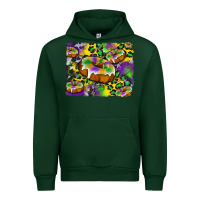 Forest Green mardi gras cake glitterleopard and cowhide background Urban Hoodie - Artiststas