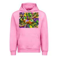 Fuchsia Pink mardi gras cake glitterleopard and cowhide background Urban Hoodie - Artiststas