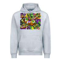 Heather Grey mardi gras cake glitterleopard and cowhide background Urban Hoodie - Artiststas