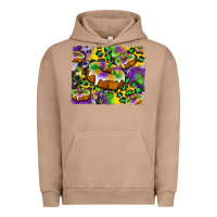 Pigment Burro mardi gras cake glitterleopard and cowhide background Urban Hoodie - Artiststas