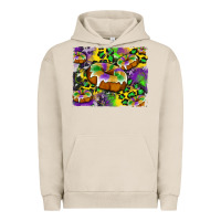 Pigment French Oak mardi gras cake glitterleopard and cowhide background Urban Hoodie - Artiststas