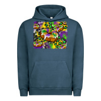 Pigment Midnight Navy mardi gras cake glitterleopard and cowhide background Urban Hoodie - Artiststas