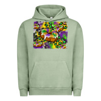 Pigment Oil Green mardi gras cake glitterleopard and cowhide background Urban Hoodie - Artiststas