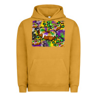 Pigment Peanut Butter mardi gras cake glitterleopard and cowhide background Urban Hoodie - Artiststas