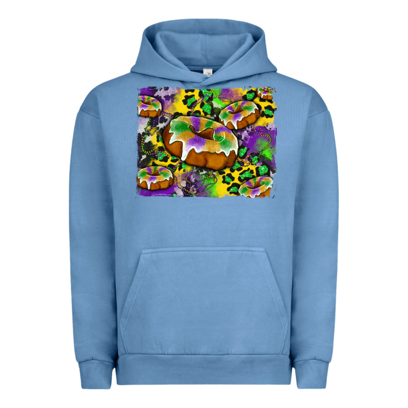 Mardi Gras Cake Glitterleopard And Cowhide Background Urban Hoodie by Artiststas | Teevron
