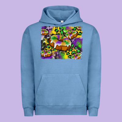 Mardi Gras Cake Glitterleopard And Cowhide Background Urban Hoodie Designed By Artiststas