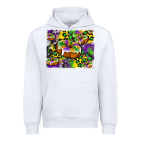 White mardi gras cake glitterleopard and cowhide background Urban Hoodie - Artiststas