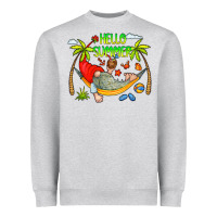 Heather Grey Hello Summer Heavyweight Sweatshirt - CowCowDesign