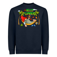 Navy Hello Summer Heavyweight Sweatshirt - CowCowDesign