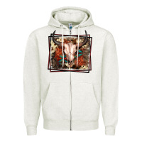 Western Bull Skull Zipper Hoodie | Teevron
