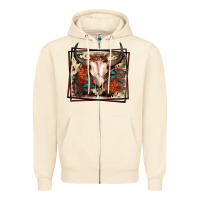 Sandshell Western Bull Skull Zipper Hoodie - FaDigitalArtStudio