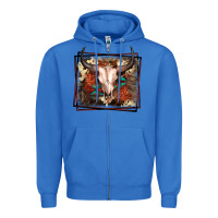 True Royal Western Bull Skull Zipper Hoodie - FaDigitalArtStudio