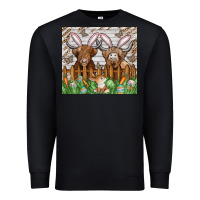 Black easter cow Premium Sweatshirt - CowhideDigitalArt