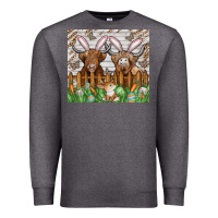 Charcoal Heather easter cow Premium Sweatshirt - CowhideDigitalArt