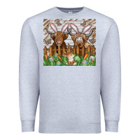 Heather Grey easter cow Premium Sweatshirt - CowhideDigitalArt