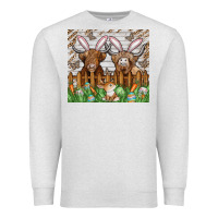 Oatmeal Heather easter cow Premium Sweatshirt - CowhideDigitalArt