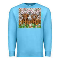 Ocean Blue easter cow Premium Sweatshirt - CowhideDigitalArt