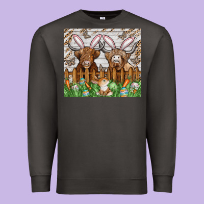 Easter Cow Premium Sweatshirt Designed By Cowhidedigitalart