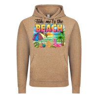 Vintage Coffee take me to the beach Vintage Hoodie - NancyCooperArtShop
