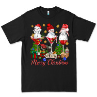 Black Merry Christmas wine and cocktails Premium Tee - NancyCooperArtShop
